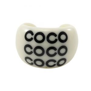 Chanel Coco Mark White Plastic ring